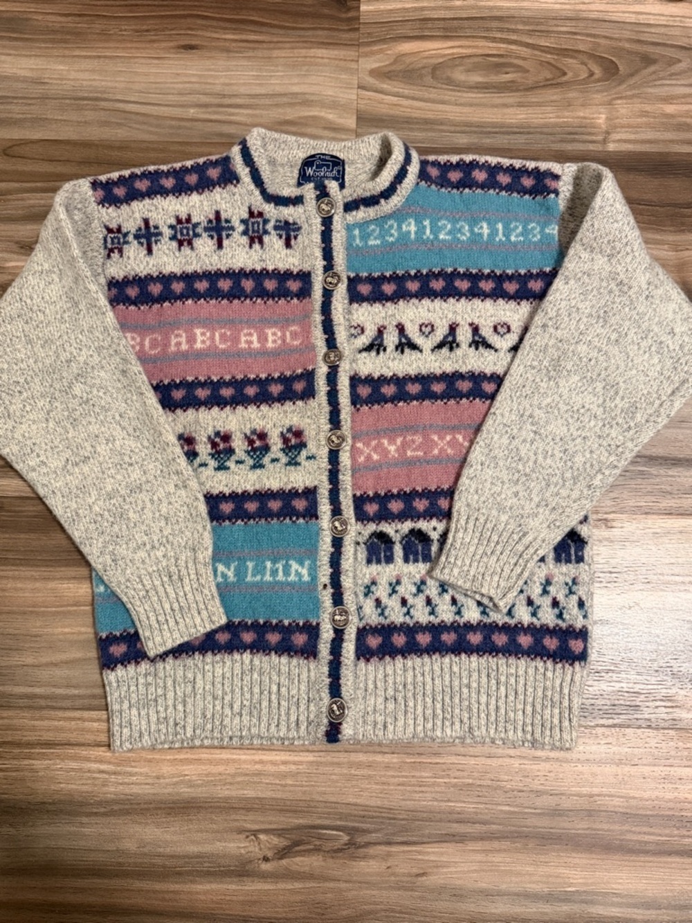 Vintage Woolrich Cardigan Sweater Wool Teacher Women’s M ABC’s Buttons